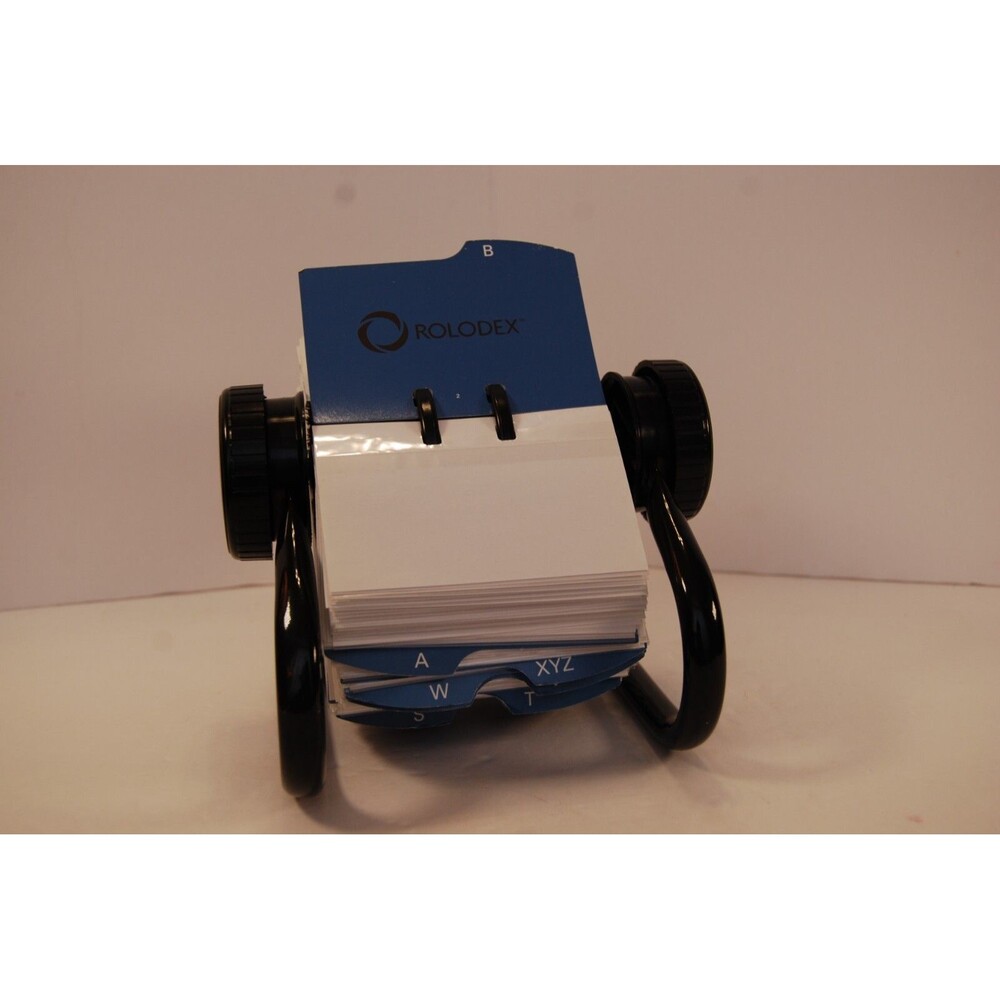 Rolodex Black Rotary Open Card File Organizer includes A-Z + over 300 cards
